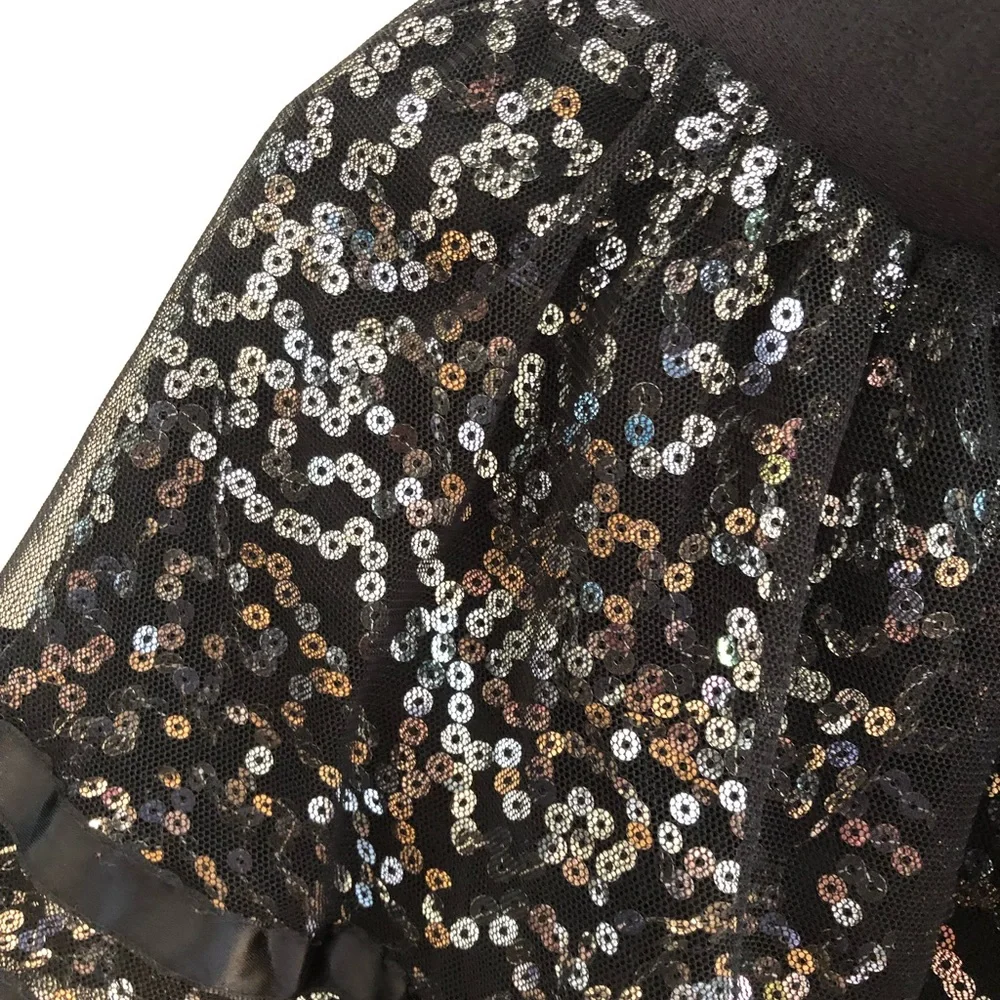 Justice Black Sequin Tulle Skirt